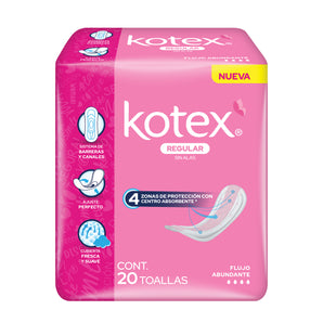 Toallas Kotex Regulares Sin Alas