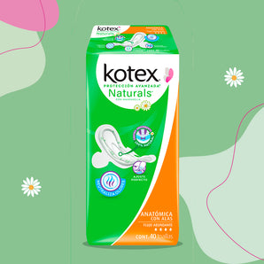 Toallas Kotex Naturals Anatómicas Con Alas