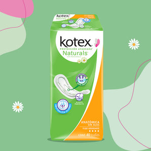 Toallas Kotex Naturals Anatómicas Sin Alas