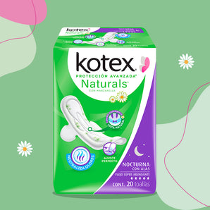 Toallas Kotex Naturals Nocturnas Con Alas