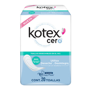 Toalla Kotex Cero Delgada Sin Alas