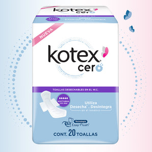 Toalla Kotex Cero Nocturna Con Alas