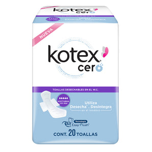 Toalla Kotex Cero Nocturna Con Alas