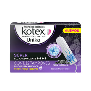 Tampones Digitales Kotex Unika Super