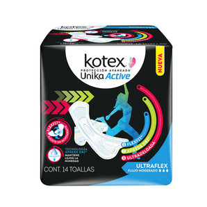 Toalla Kotex Unika Active Ultradelgada Con Alas