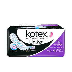 Toalla Kotex Unika Nocturna Con Alas